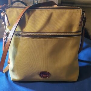 Authentic Yellow Crossbody Dooney & Bourke Bag with Brown Trim EUC $55